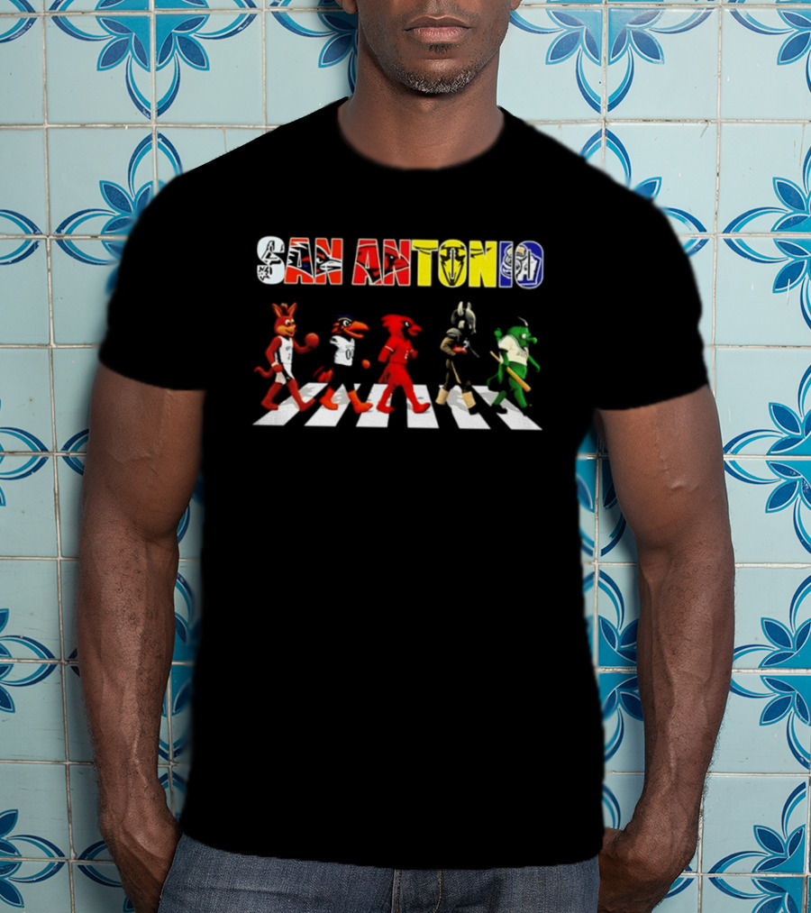 San Antonio Mascots Abbey Road Walk 2206 T-Shirt