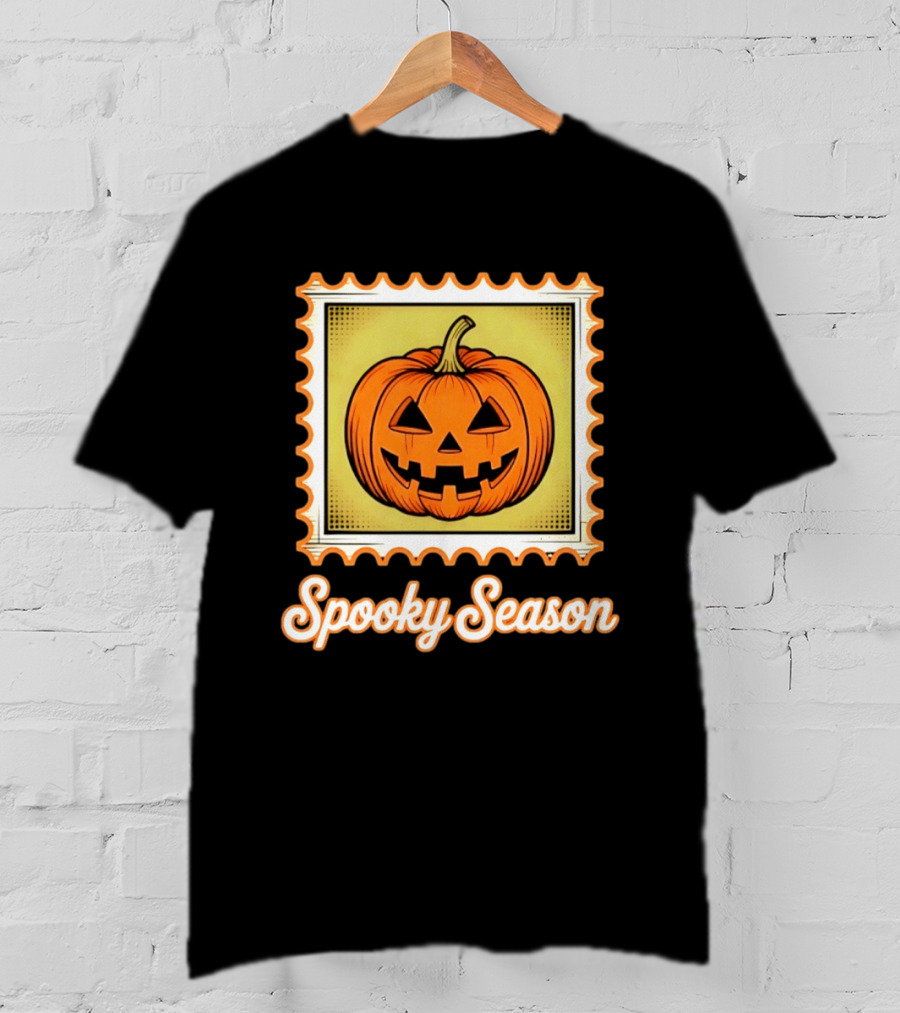 Spooky Season Pumpkin Stamp Halloween T-Shirt