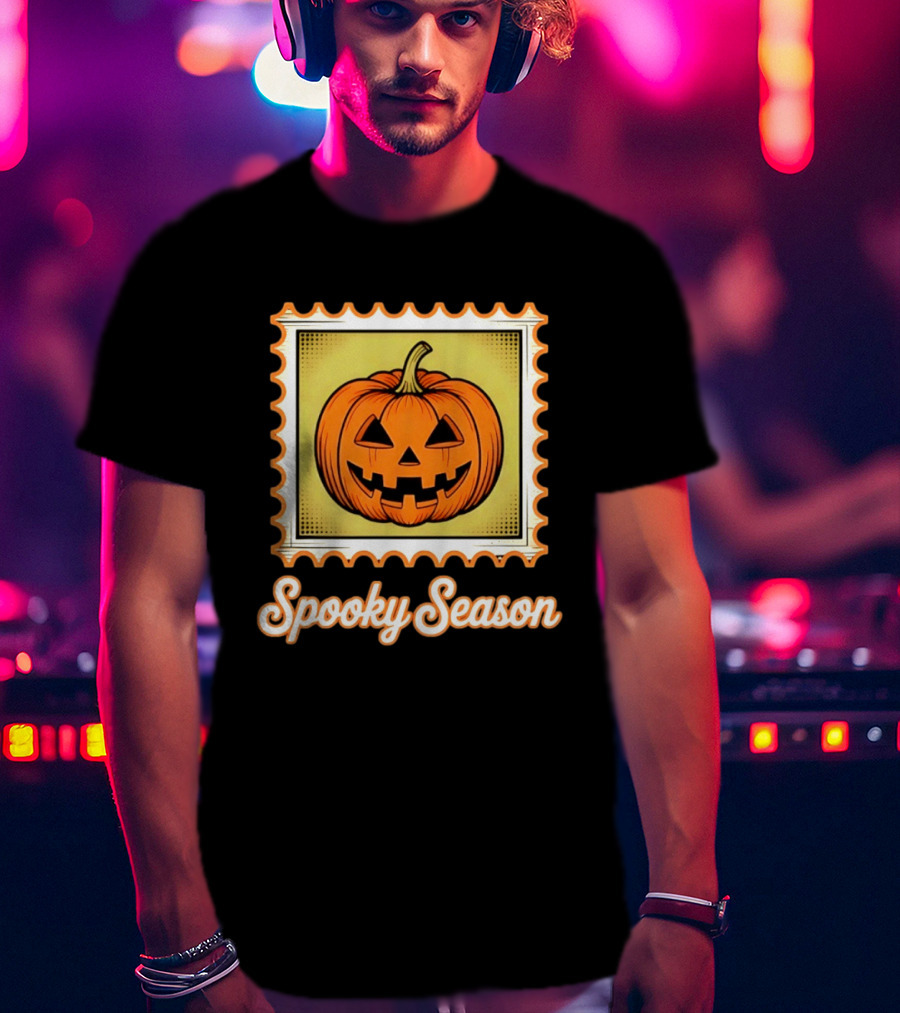 Spooky Season Pumpkin Stamp Halloween T-Shirt