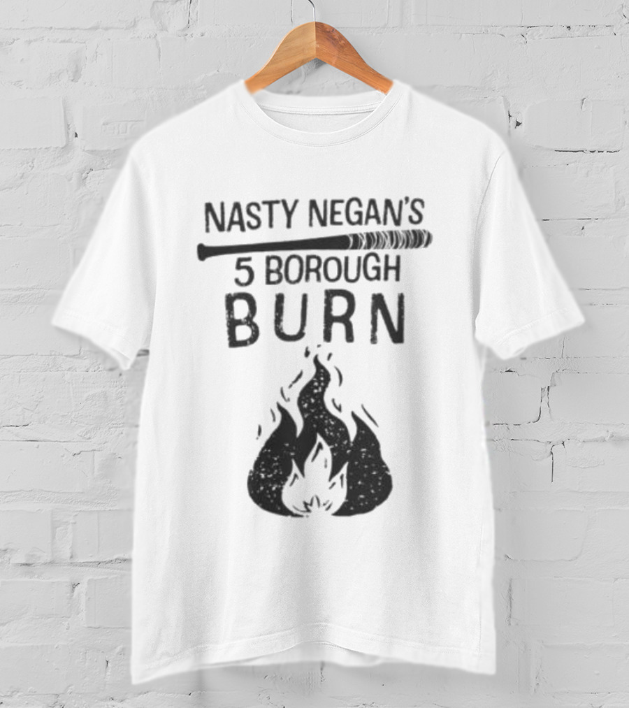 Nasty Negan's 5 Borough Burn Bat And Flame T-Shirt