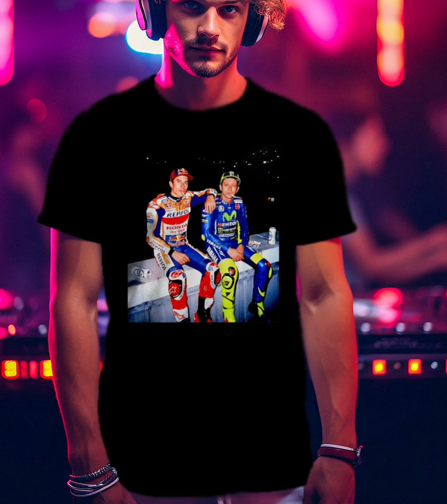 Valentino Rossi Marc Marquez MotoGP Repsol Yamaha Smoking Beer T-Shirt