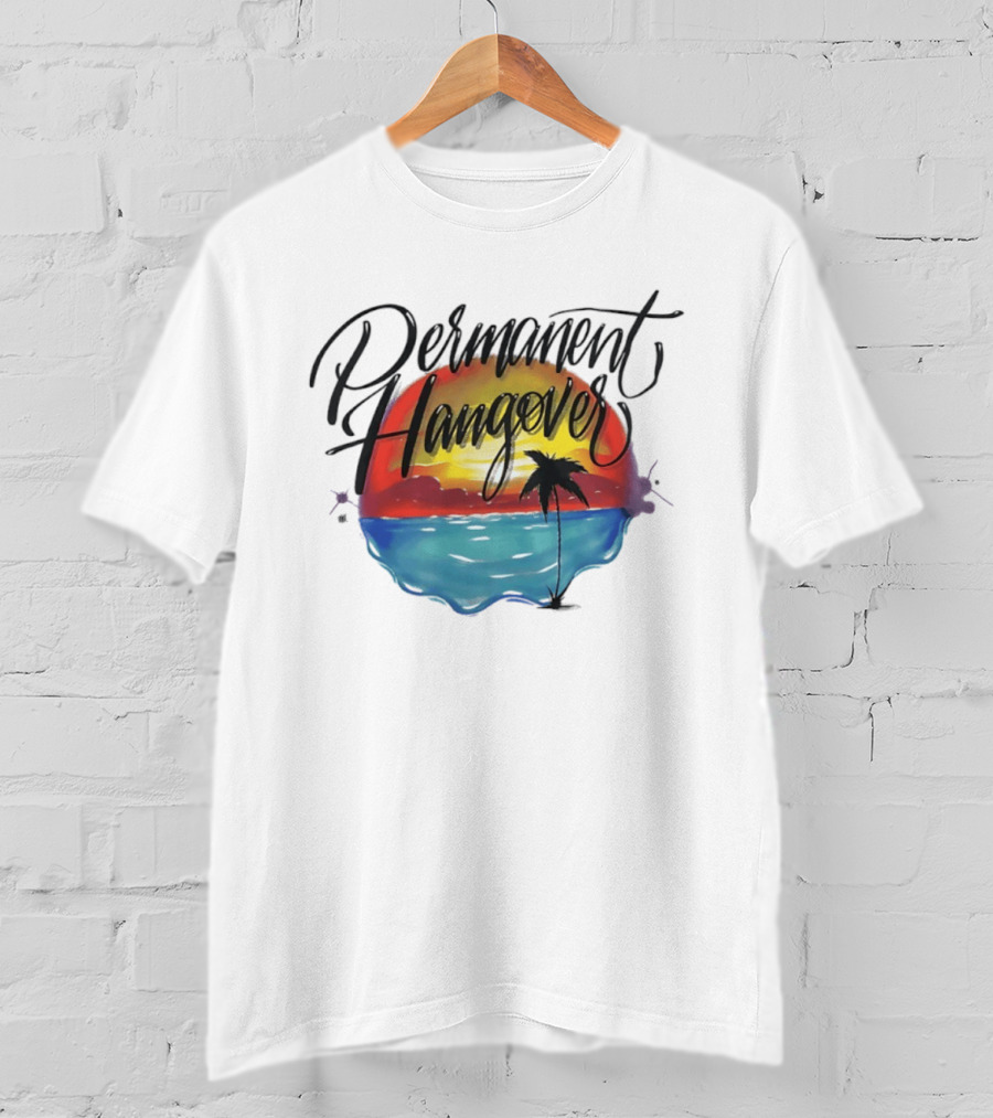 Permanent Hangover Sunset Palm 90s Bootleg Airbrush T-Shirt