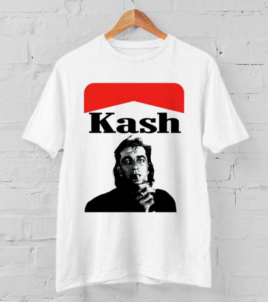 Kash Sanjay Dutt Smoking Iconic Red V Shape T-Shirt