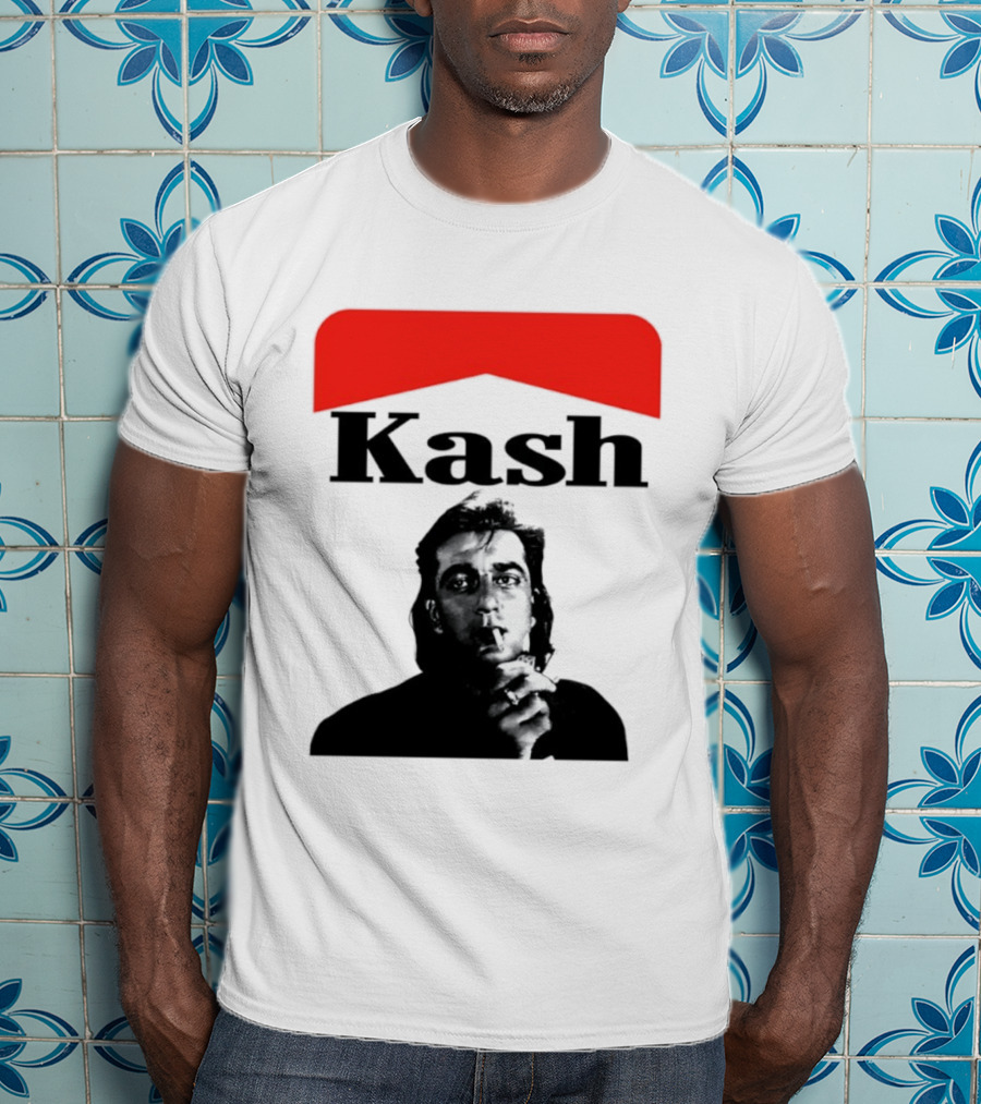 Kash Sanjay Dutt Smoking Iconic Red V Shape T-Shirt