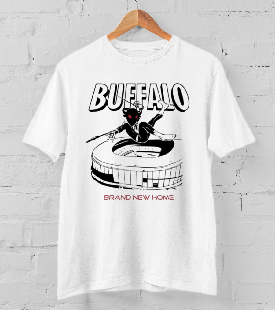 Buffalo Spider Man Swinging Brand New Home Stadium Marvel T-Shirt