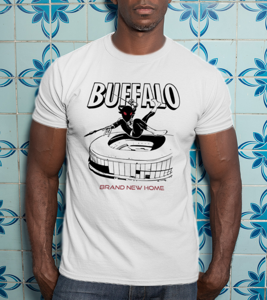 Buffalo Spider Man Swinging Brand New Home Stadium Marvel T-Shirt