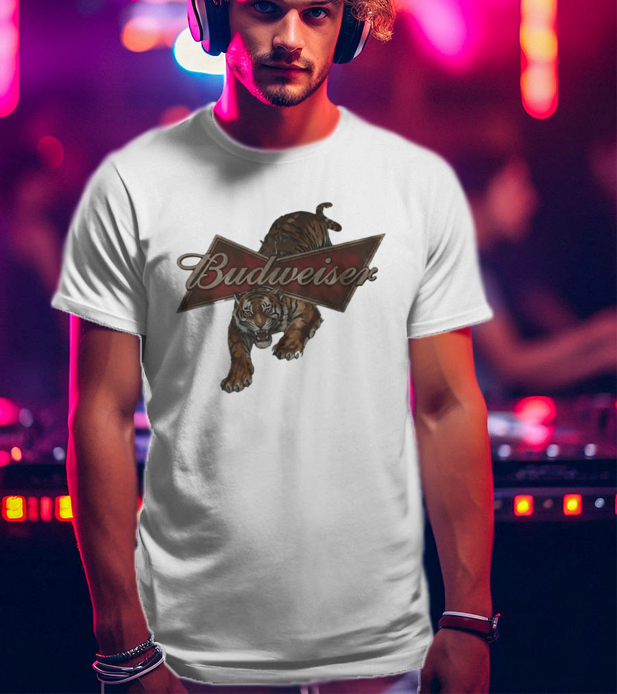 Budweiser Tiger Logo Jumping Tiger T-Shirt