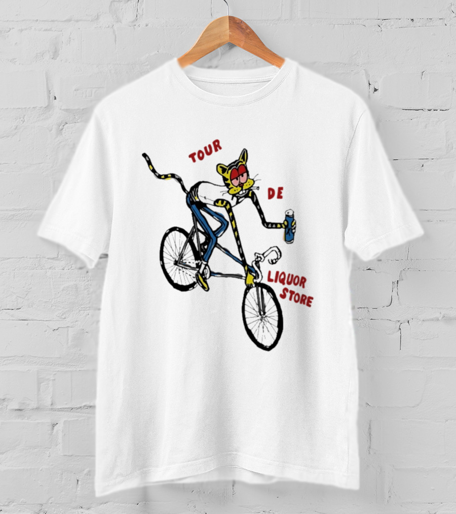 Tour De Liquor Store Cat Bicycle Cycling T-Shirt