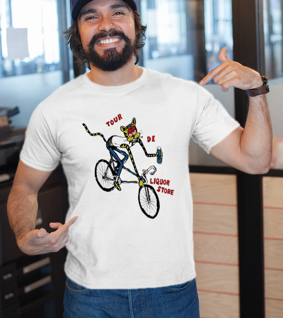 Tour De Liquor Store Cat Bicycle Cycling T-Shirt