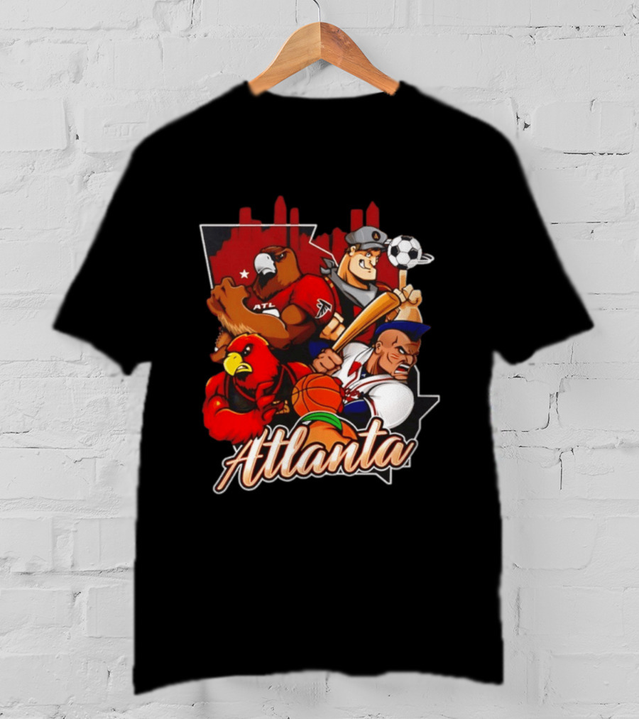 Atlanta Falcons Hawks Braves United Georgia Sports Teams Characters T-Shirt