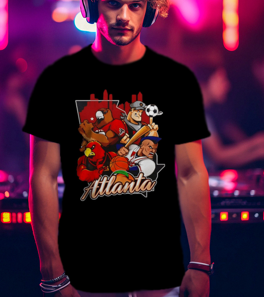 Atlanta Falcons Hawks Braves United Georgia Sports Teams Characters T-Shirt