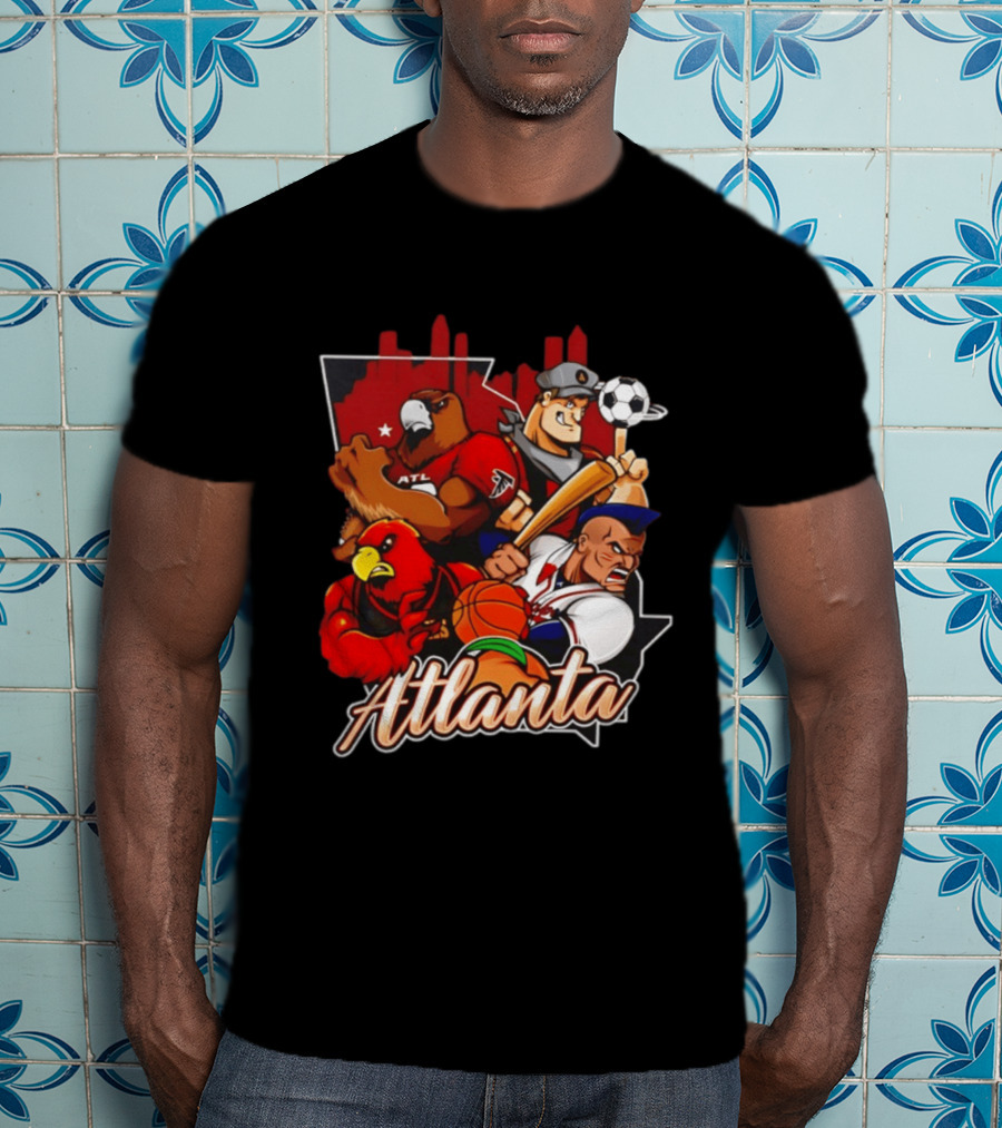 Atlanta Falcons Hawks Braves United Georgia Sports Teams Characters T-Shirt