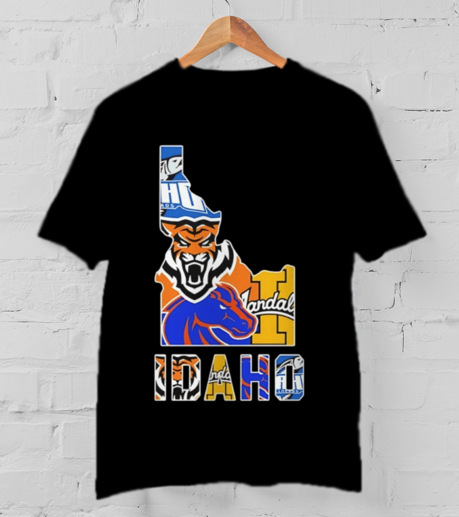 Idaho State Bengals Boise State Broncos Vandals Map Collage 2026 T-Shirt