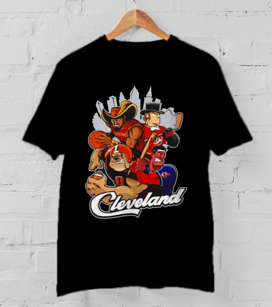 Cleveland Sports Teams Skyline Mashup 2026 T-Shirt