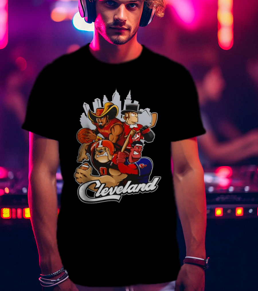 Cleveland Sports Teams Skyline Mashup 2026 T-Shirt