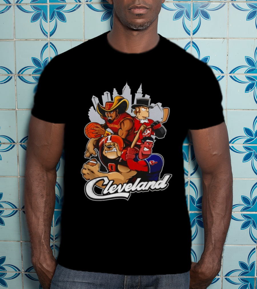 Cleveland Sports Teams Skyline Mashup 2026 T-Shirt