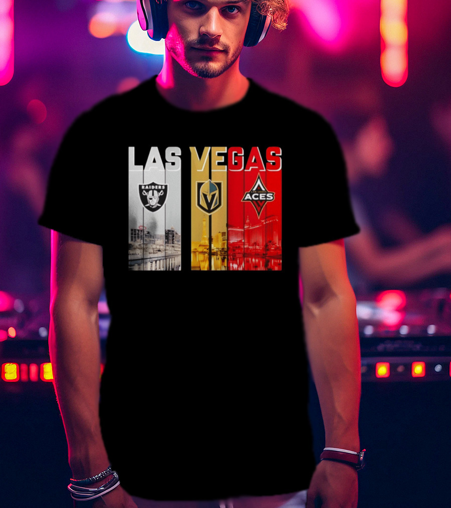 Las Vegas Raiders Golden Knights Aces Skyline T-Shirt