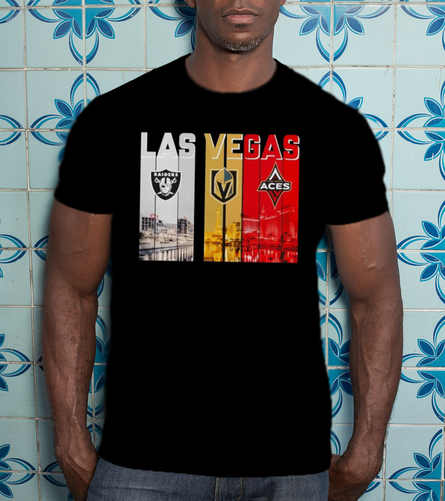 Las Vegas Raiders Golden Knights Aces Skyline T-Shirt