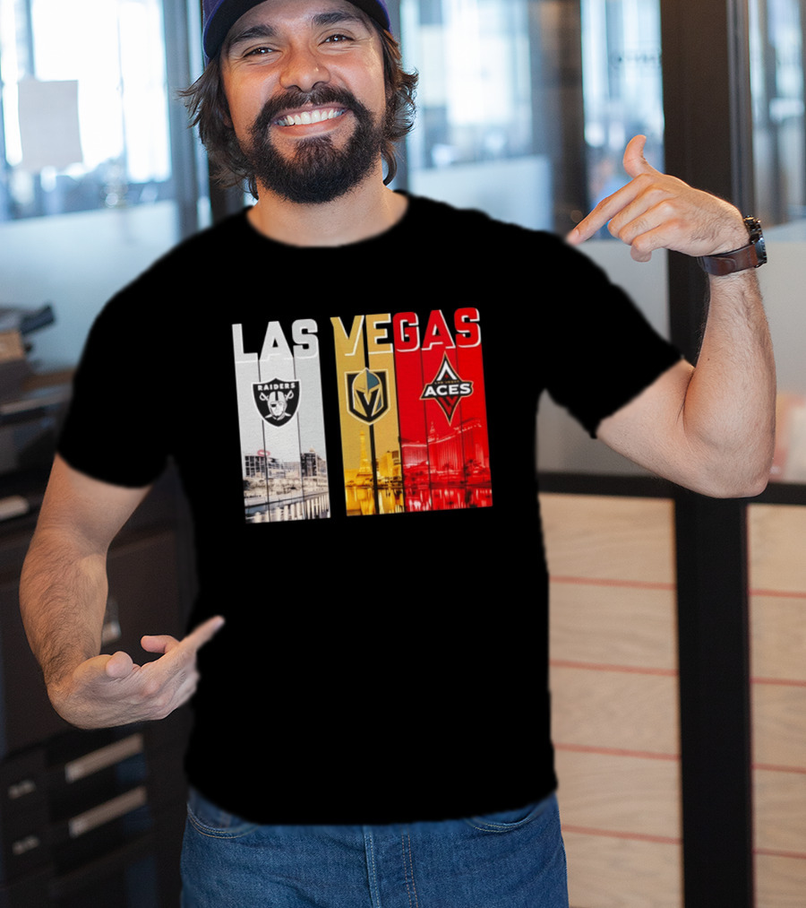 Las Vegas Raiders Golden Knights Aces Skyline T-Shirt