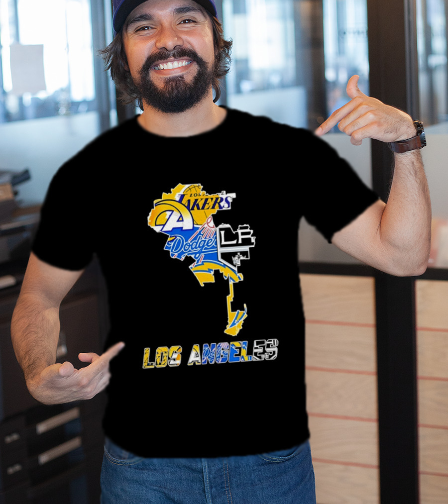 Los Angeles Lakers Dodgers Rams Chargers Kings Map Season 2026 T-Shirt