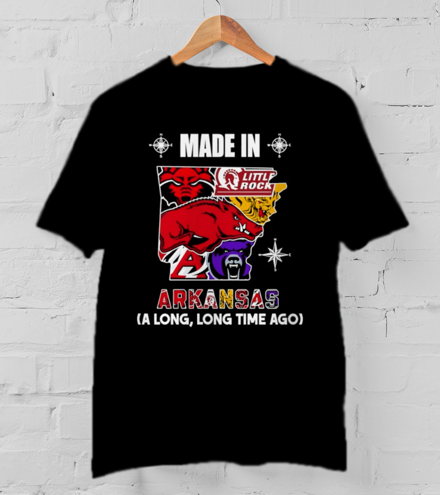 Made In Arkansas Little Rock Map A Long Long Time Ago T-Shirt