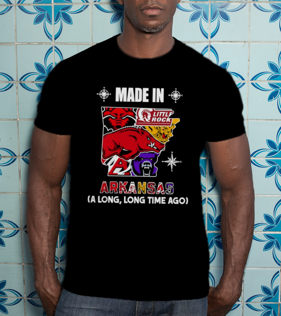 Made In Arkansas Little Rock Map A Long Long Time Ago T-Shirt
