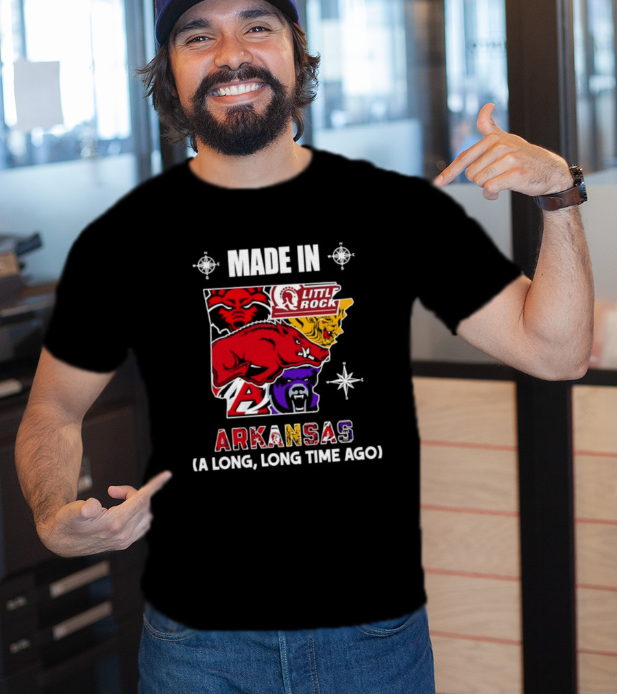 Made In Arkansas Little Rock Map A Long Long Time Ago T-Shirt