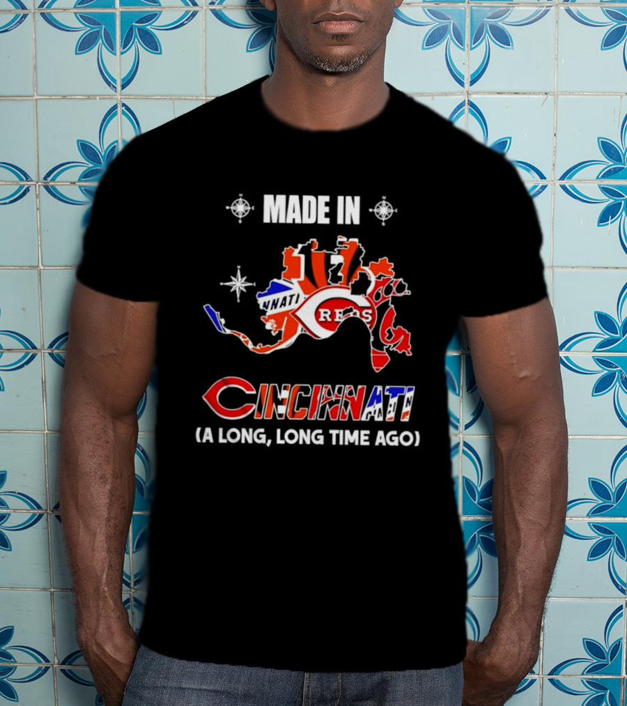 Made In Cincinnati Reds Map A Long Long Time Ago T-Shirt