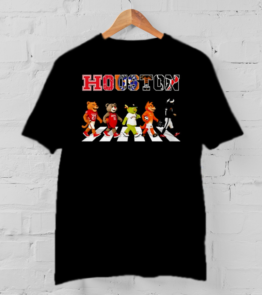 Houston Team Mascots Abbey Road Walk Season 2026 Sports T-Shirt
