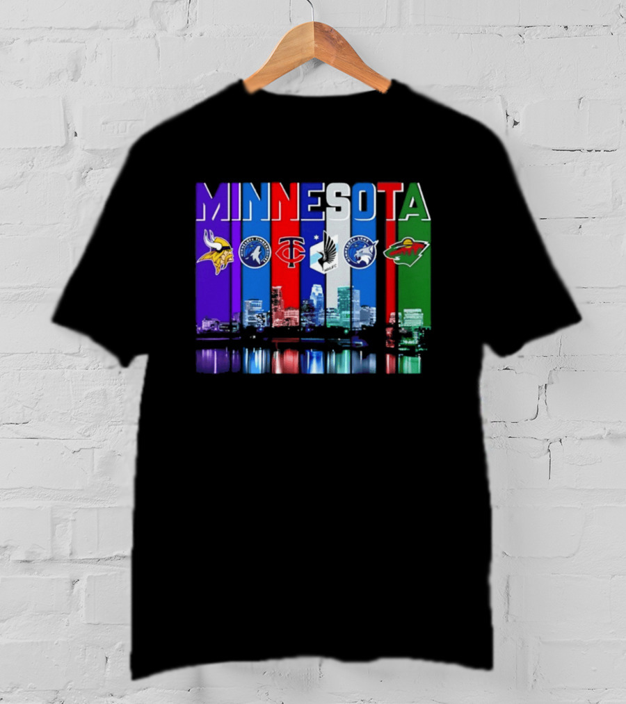 Minnesota Vikings Timberwolves Twins Lynx Wild Skyline 2026 T-Shirt