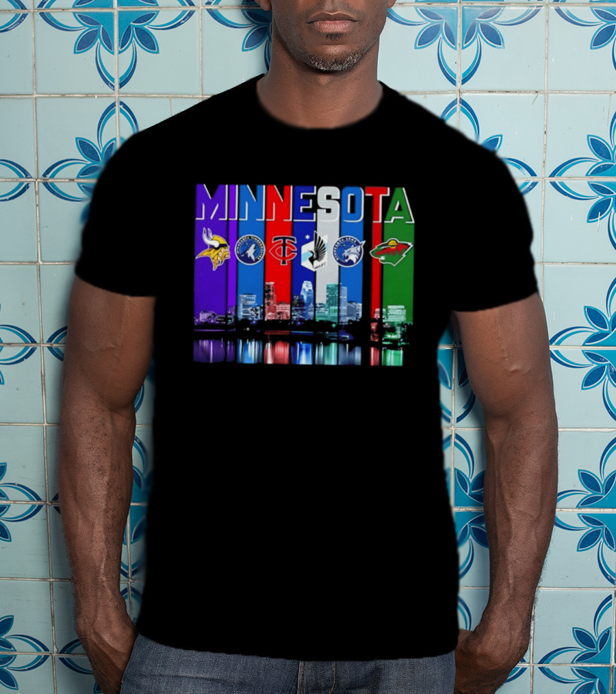 Minnesota Vikings Timberwolves Twins Lynx Wild Skyline 2026 T-Shirt