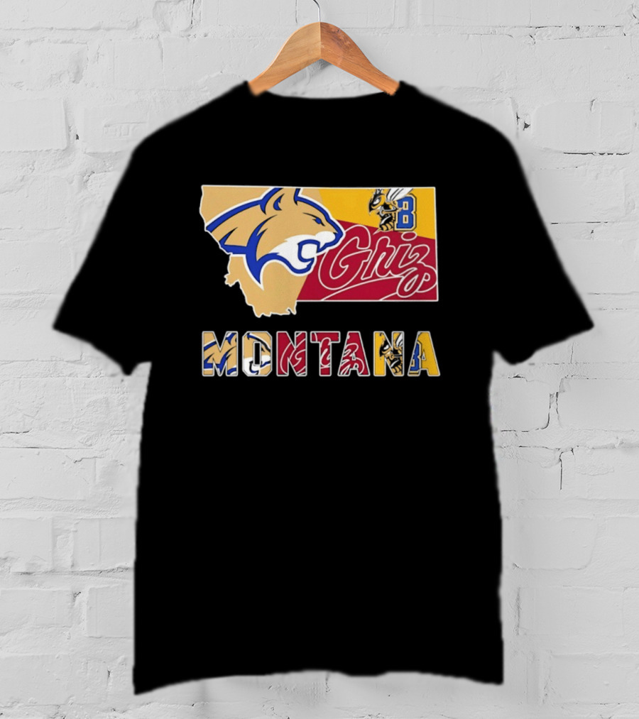Montana Bobcats Griz 2026 College Football Map T-Shirt