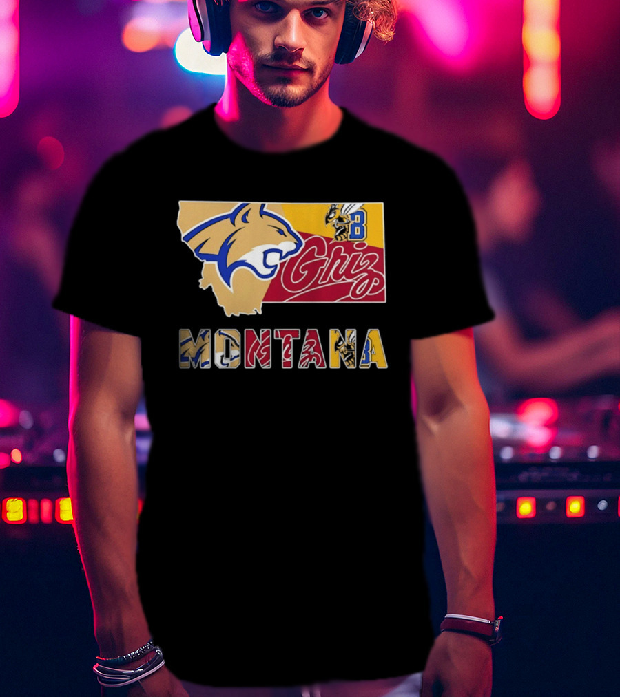 Montana Bobcats Griz 2026 College Football Map T-Shirt