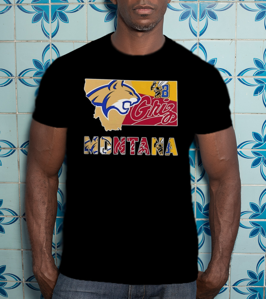 Montana Bobcats Griz 2026 College Football Map T-Shirt