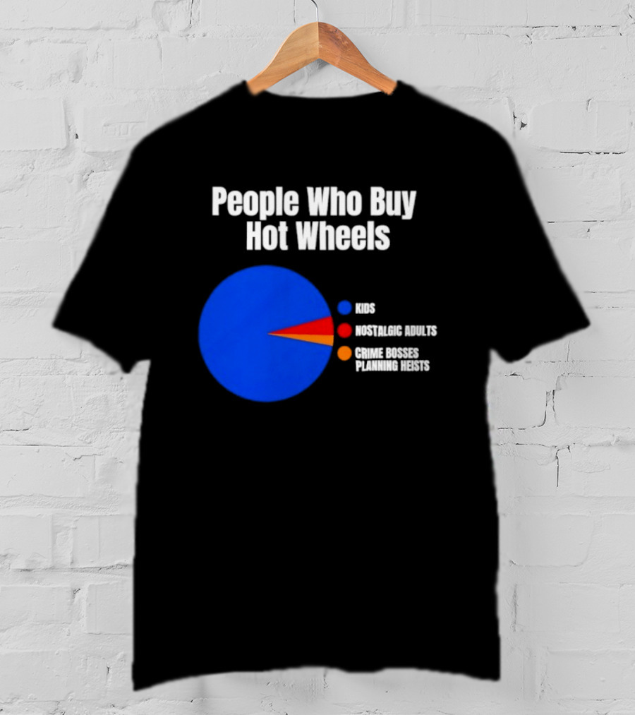 People Who Buy Hot Wheels Nostalgic Adults Crime Bosses Planning Heists Pie Chart T-Shirt