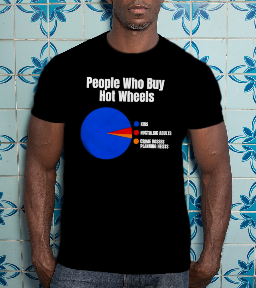 People Who Buy Hot Wheels Nostalgic Adults Crime Bosses Planning Heists Pie Chart T-Shirt