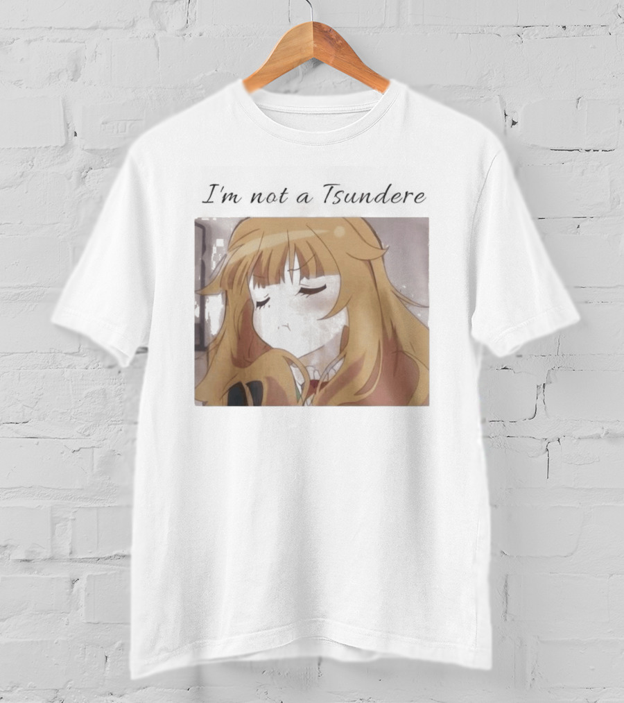 I'm Not A Tsundere Anime Expression Blonde Hair T-Shirt