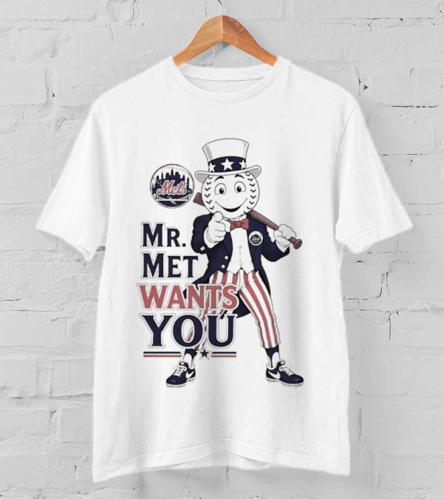 Mr. Met Wants You New York Mets Uncle Sam Baseball Fan T-Shirt