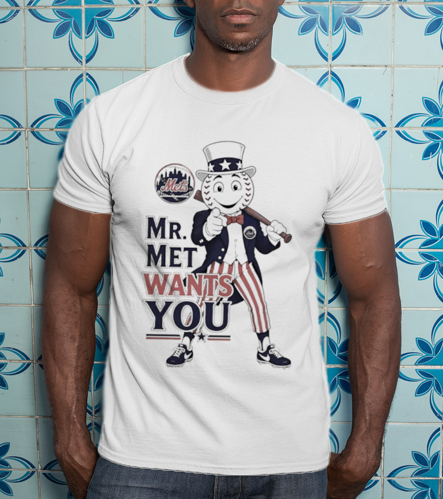 Mr. Met Wants You New York Mets Uncle Sam Baseball Fan T-Shirt