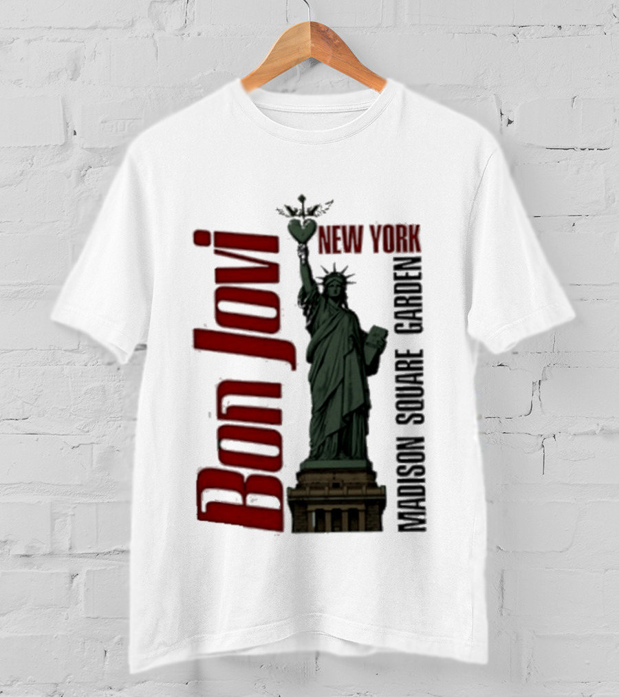 Bon Jovi Statue Of Liberty New York Madison Square Garden T-Shirt