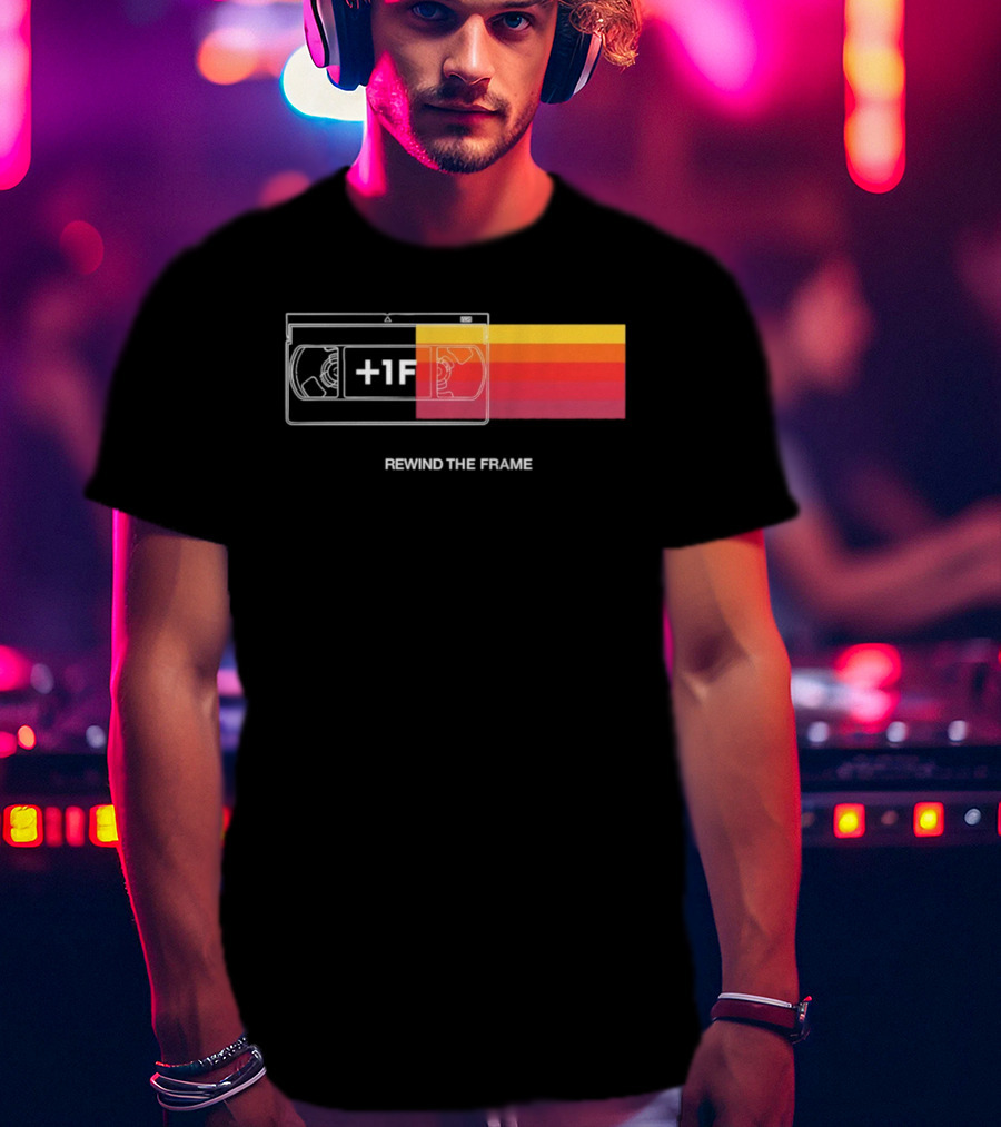 Rewind The Frame Retro VHS Tape 80s Aesthetic T-Shirt