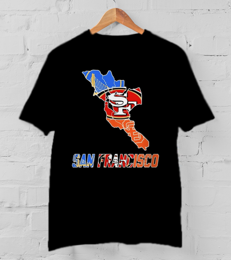 San Francisco State Map Golden State Warriors 49ers 2026 T-Shirt
