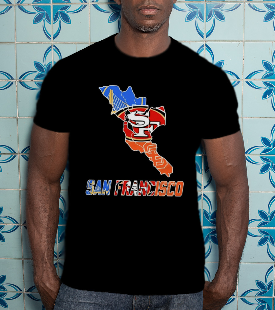 San Francisco State Map Golden State Warriors 49ers 2026 T-Shirt