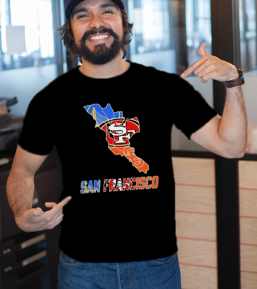 San Francisco State Map Golden State Warriors 49ers 2026 T-Shirt