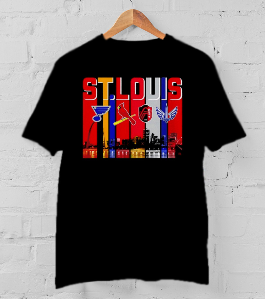 St Louis City Blues Cardinals BattleHawks Skyline Season 2026 T-Shirt