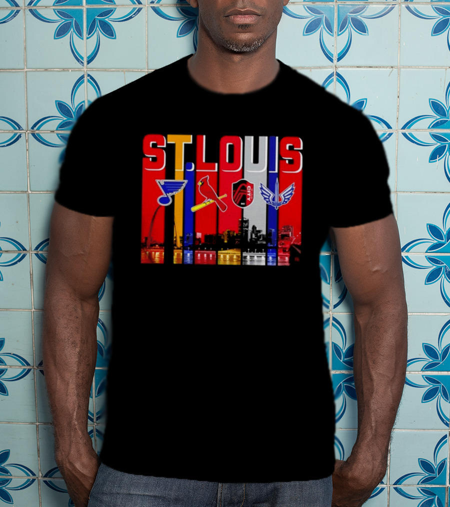 St Louis City Blues Cardinals BattleHawks Skyline Season 2026 T-Shirt