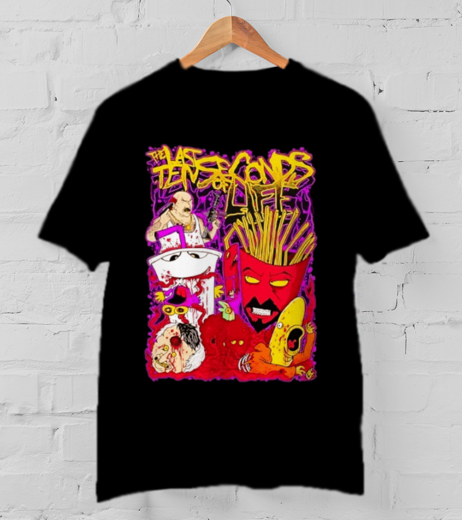 The Last Ten Seconds Of Life Aqua Teen Hunger Force Characters Frylock Master Shake Meatwad Carl T-Shirt
