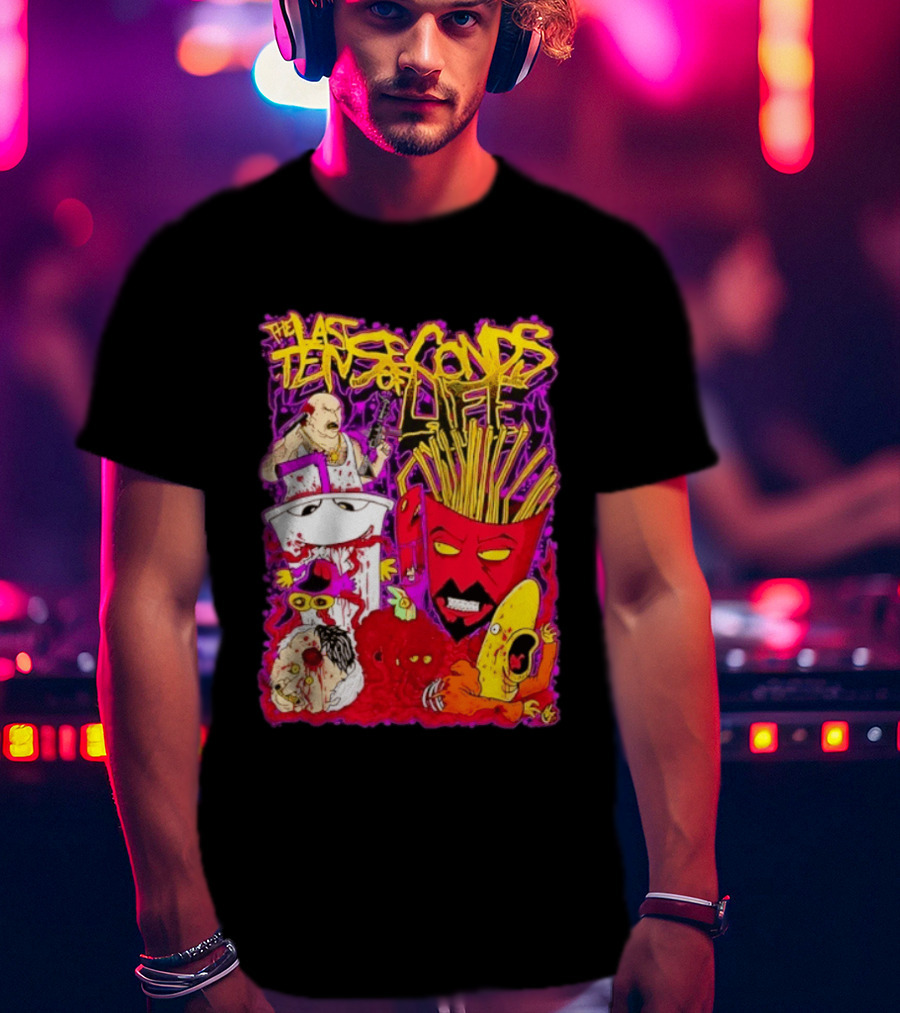 The Last Ten Seconds Of Life Aqua Teen Hunger Force Characters Frylock Master Shake Meatwad Carl T-Shirt