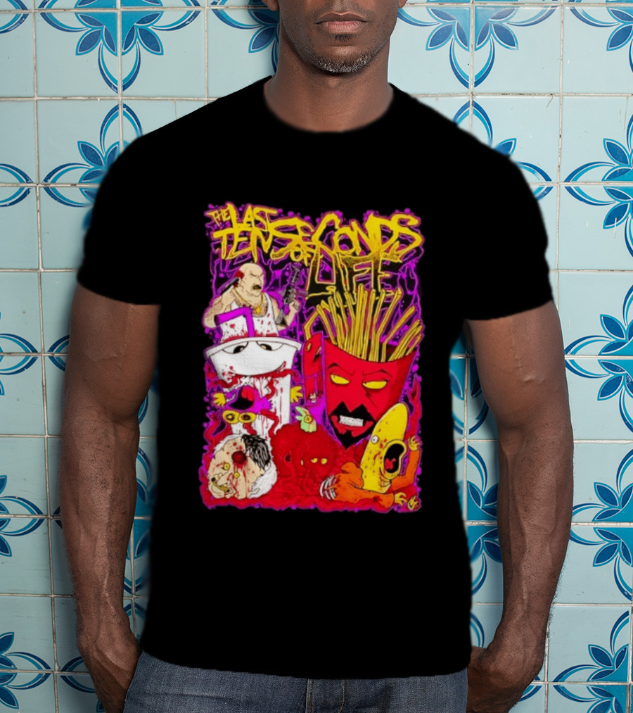 The Last Ten Seconds Of Life Aqua Teen Hunger Force Characters Frylock Master Shake Meatwad Carl T-Shirt