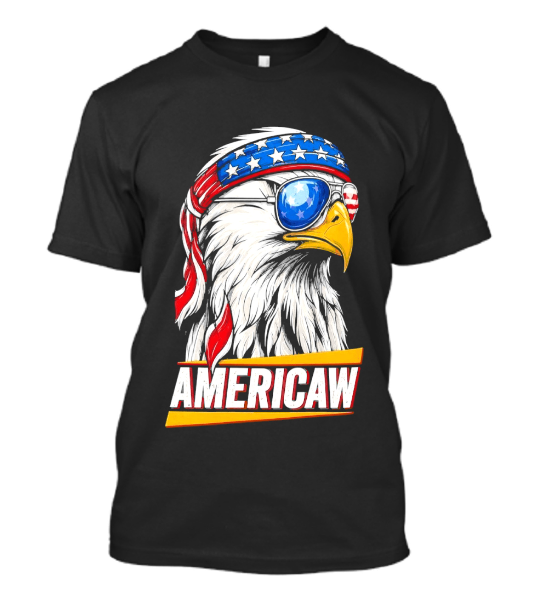 Bald Eagle Americaw Bandana American Flag USA T-Shirt